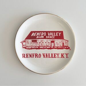 Vintage Renfro Valley KY Red and Gold Souvenir Plate